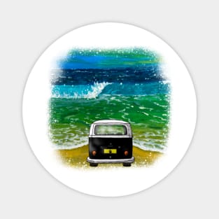 Beach Camper (Black) Magnet